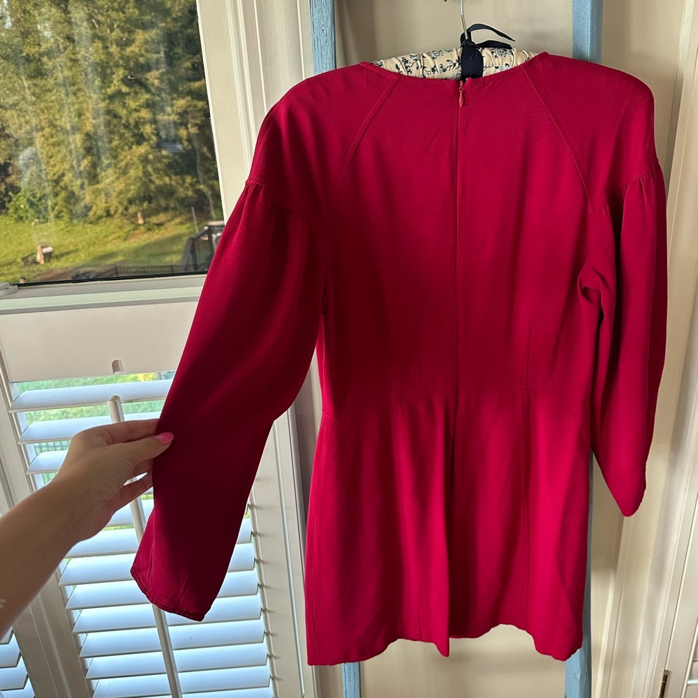 A.L.C Renton Puff Sleeve Dress in Magenta - Picture 5 of 9